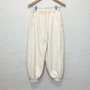 NAP Loungewear Crop Joggers Pants Balloon Leg Pocket Cream Large L Sweatpants
